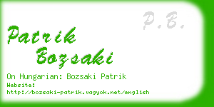patrik bozsaki business card